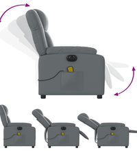 Massagesessel Elektrisch Grau Kunstleder