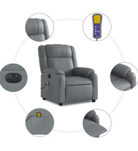 Massagesessel Elektrisch Grau Kunstleder