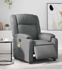 Massagesessel Elektrisch Grau Kunstleder