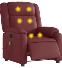Massagesessel Elektrisch Weinrot Kunstleder