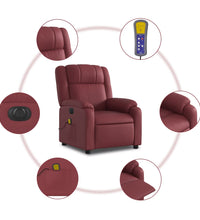 Massagesessel Elektrisch Weinrot Kunstleder