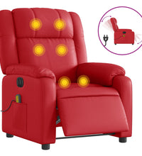 Massagesessel Elektrisch Rot Kunstleder