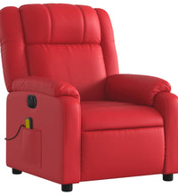 Massagesessel Elektrisch Rot Kunstleder