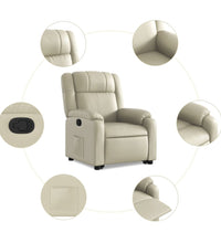 Relaxsessel mit Aufstehhilfe Creme Kunstleder