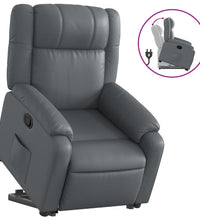 Relaxsessel mit Aufstehhilfe Grau Kunstleder