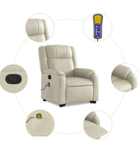 Massagesessel mit Aufstehhilfe Creme Kunstleder