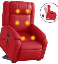 Massagesessel mit Aufstehhilfe Rot Kunstleder