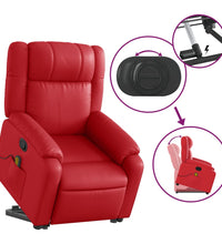Massagesessel mit Aufstehhilfe Rot Kunstleder