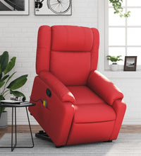 Massagesessel mit Aufstehhilfe Rot Kunstleder