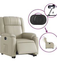 Relaxsessel mit Aufstehhilfe Elektrisch Creme Kunstleder
