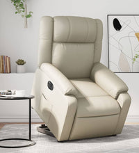Relaxsessel mit Aufstehhilfe Elektrisch Creme Kunstleder