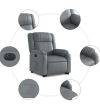 Relaxsessel mit Aufstehhilfe Elektrisch Grau Kunstleder