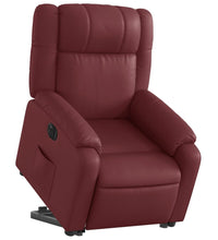 Relaxsessel mit Aufstehhilfe Elektrisch Weinrot Kunstleder