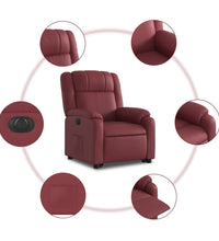 Relaxsessel mit Aufstehhilfe Elektrisch Weinrot Kunstleder
