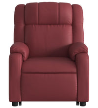 Relaxsessel mit Aufstehhilfe Elektrisch Weinrot Kunstleder