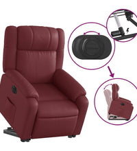 Relaxsessel mit Aufstehhilfe Elektrisch Weinrot Kunstleder