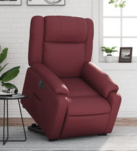 Relaxsessel mit Aufstehhilfe Elektrisch Weinrot Kunstleder