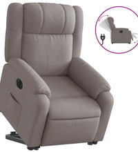 Relaxsessel mit Aufstehhilfe Elektrisch Taupe Stoff