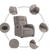 Relaxsessel mit Aufstehhilfe Elektrisch Taupe Stoff