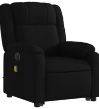 Elektrischer Massagesessel mit Aufstehhilfe Schwarz Stoff