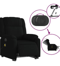 Elektrischer Massagesessel mit Aufstehhilfe Schwarz Stoff