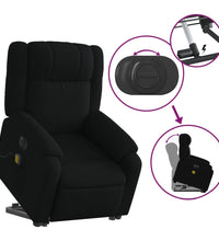 Elektrischer Massagesessel mit Aufstehhilfe Schwarz Stoff