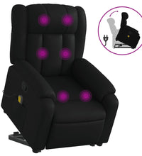 Massagesessel mit Aufstehhilfe Schwarz Kunstleder