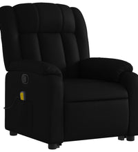 Massagesessel mit Aufstehhilfe Schwarz Kunstleder