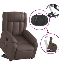 Massagesessel mit Aufstehhilfe Elektrisch Braun Kunstleder
