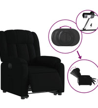 Relaxsessel mit Aufstehhilfe Elektrisch Schwarz Stoff