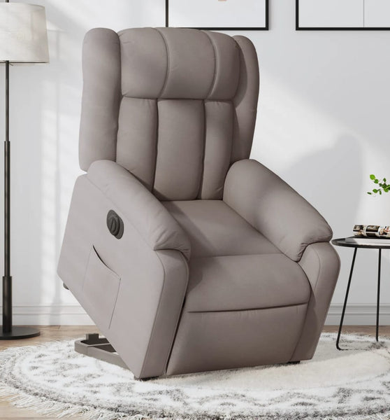 Relaxsessel mit Aufstehhilfe Elektrisch Taupe Stoff