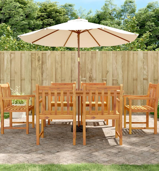 7-tlg. Garten-Essgruppe Massivholz Akazie