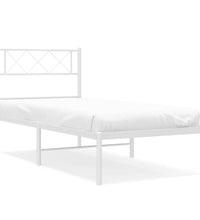 Metallbett ohne Matratze mit Kopfteil Weiß 75x190 cm