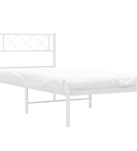 Metallbett ohne Matratze mit Kopfteil Weiß 75x190 cm