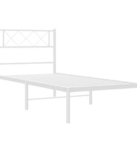 Metallbett ohne Matratze mit Kopfteil Weiß 75x190 cm