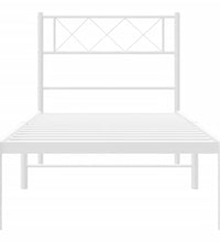 Metallbett ohne Matratze mit Kopfteil Weiß 75x190 cm