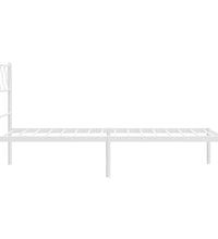 Metallbett ohne Matratze mit Kopfteil Weiß 75x190 cm