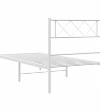 Metallbett ohne Matratze mit Kopfteil Weiß 75x190 cm