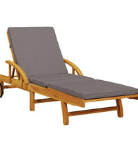 Sonnenliege mit Auflage und Tisch Massivholz Akazie