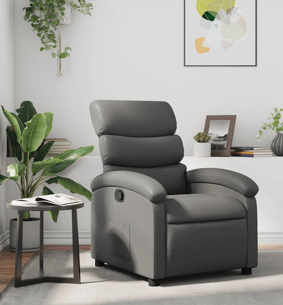 Relaxsessel Grau Kunstleder