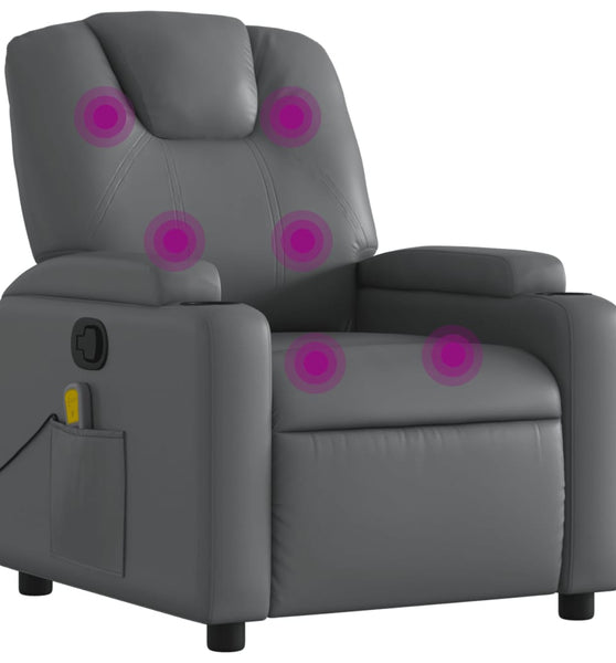 Massagesessel Grau Kunstleder