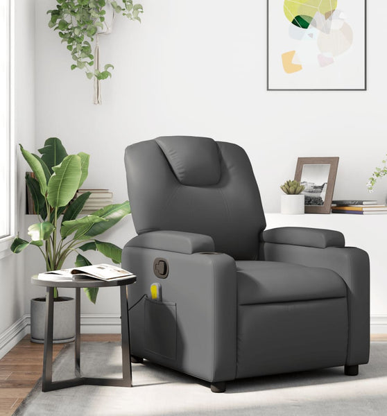 Massagesessel Grau Kunstleder