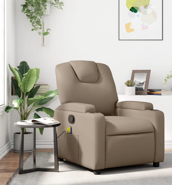 Massagesessel Cappuccino-Braun Kunstleder