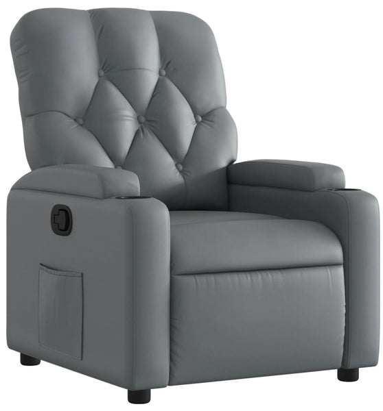 Relaxsessel Grau Kunstleder