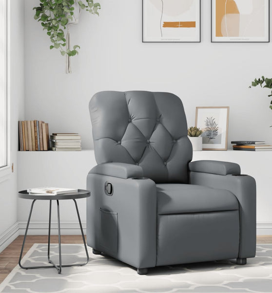 Relaxsessel Grau Kunstleder