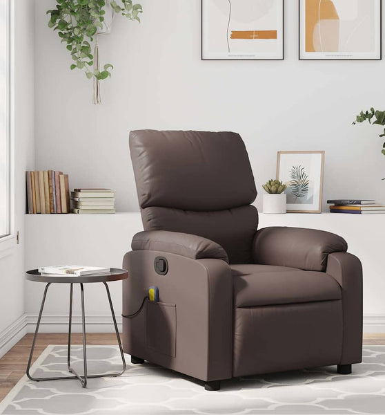 Massagesessel Braun Kunstleder