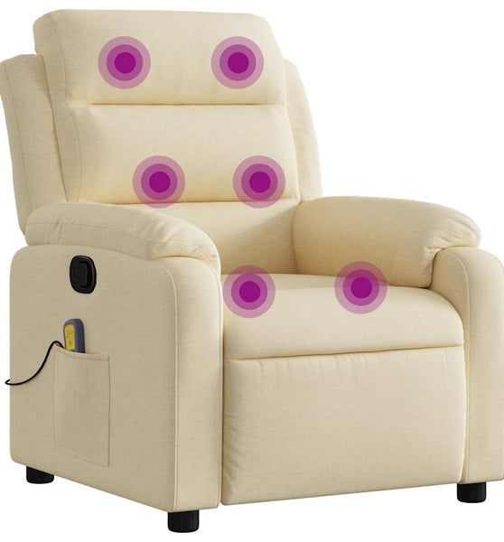 Massagesessel Creme Stoff