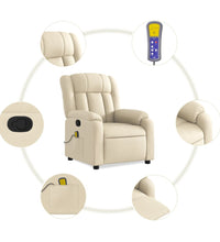 Massagesessel Creme Stoff