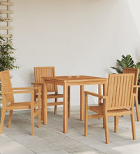 Gartenstühle 4 Stk. Stapelbar 56,5x57,5x91 cm Massivholz Teak