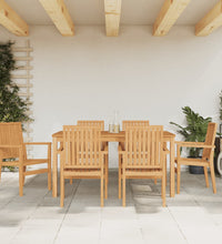 Gartenstühle 6 Stk. Stapelbar 56,5x57,5x91 cm Massivholz Teak